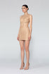 Stone Detailed Lace Mini Dress With Back Decollete